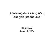 Analyzing data using AMS analysis procedures