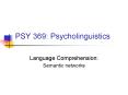 PSY 369: Psycholinguistics PowerPoint PPT Presentation