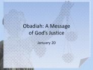 Obadiah: A Message of God