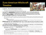 Euro-American Witchcraft Timeline