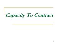 Capacity To Contract