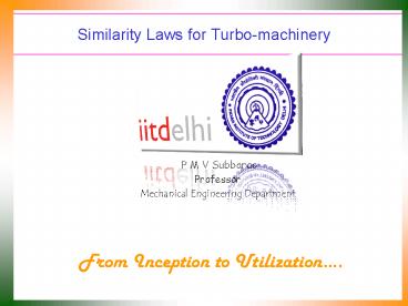 Similarity Laws for Turbo-machinery
