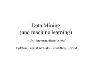 Data Mining (and machine learning)