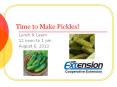 Time to Make Pickles! PowerPoint PPT Presentation