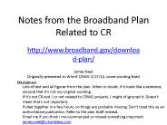 Notes from the Broadband Plan Related to CR
