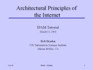 Architectural Principles of the Internet