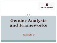 Gender Analysis and Frameworks