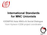 International Standards for MNC Unionists
