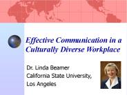 Effective Communication in a Culturally Diverse Workplace