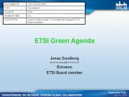 ETSI Green Agenda