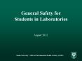General Safety for Students in Laboratories PowerPoint PPT Presentation