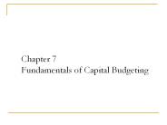 Chapter 7 Fundamentals of Capital Budgeting