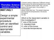 Thursday- Science Question of the Day