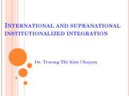 International and supranational institutionalized integration