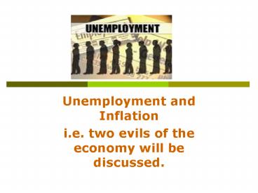 Unemployment and Inflation