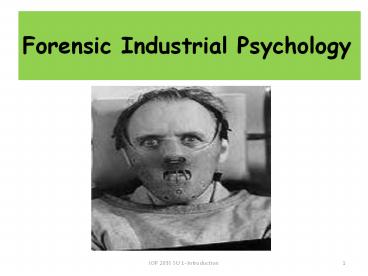Forensic Industrial Psychology