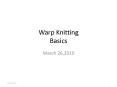 Warp Knitting Basics PowerPoint PPT Presentation