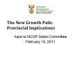 The New Growth Path: Provincial Implications PowerPoint PPT Presentation