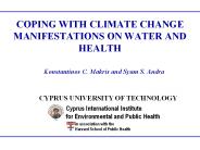 COPING WITH CLIMATE CHANGE MANIFESTATIONS ON WATER AND HEALTH