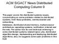 ACM SIGACT News Distributed Computing Column 9 PowerPoint PPT Presentation