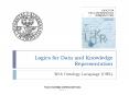 Logics for Data and Knowledge Representation PowerPoint PPT Presentation