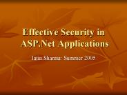 Effective Security in ASP.Net Applications