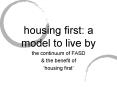 housing first: a model to live by PowerPoint PPT Presentation