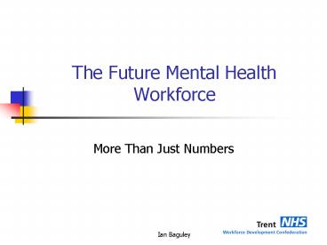 The Future Mental Health Workforce