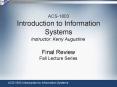 ACS-1803 Introduction to Information Systems PowerPoint PPT Presentation