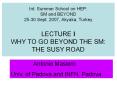 Int. Summer School on HEP: SM and BEYOND 25-30 Sept. 2007, Akyaka, Turkey LECTURE I WHY TO GO BEYOND THE SM: THE SUSY ROAD PowerPoint PPT Presentation