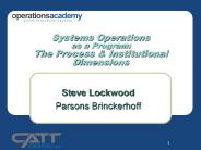 Systems Operations as a Program: The Process