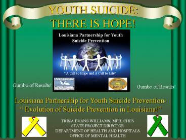 YOUTH SUICIDE: THERE IS HOPE!