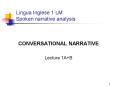 Lingua Inglese 1 LM Spoken narrative analysis PowerPoint PPT Presentation