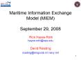 Maritime Information Exchange Model (MIEM) September 29, 2008  Rick Hayes-Roth hayes-roth@nps.edu David Reading reading@kingcrab.nrl.navy.mil PowerPoint PPT Presentation