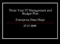 Three Year IT Management and Budget Plan Enterprise Data Maps PowerPoint PPT Presentation