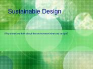 Sustainable Design