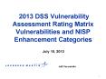 2013 DSS Vulnerability Assessment Rating Matrix Vulnerabilities and NISP Enhancement Categories PowerPoint PPT Presentation