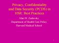 Privacy, Confidentiality and Data Security (PCDS) in HSR: Best Practices PowerPoint PPT Presentation