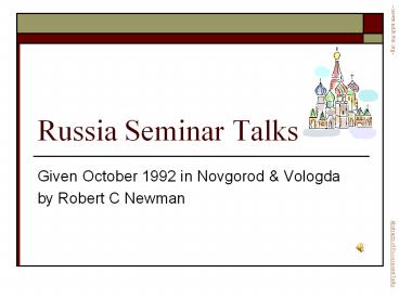Russia Seminar Talks