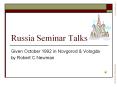Russia Seminar Talks PowerPoint PPT Presentation