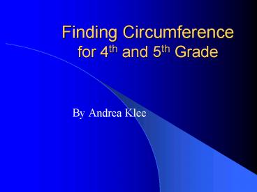 Finding Circumference for 4th and 5th Grade