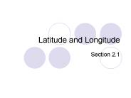 Latitude and Longitude