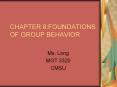 CHAPTER 8:FOUNDATIONS OF GROUP BEHAVIOR PowerPoint PPT Presentation