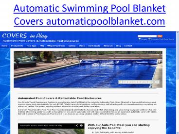 Automatic Swimming Pool Blanket Covers automaticpoolblanket.com