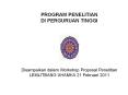 PROGRAM PENELITIAN DI PERGURUAN TINGGI      Disampaikan dalam Workshop Proposal Penelitian LEMLITBANG UHAMKA 21 Februari 2011 PowerPoint PPT Presentation