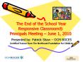 The End of the School Year Responsive Classroom PowerPoint PPT Presentation