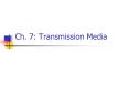 Ch. 7: Transmission Media PowerPoint PPT Presentation