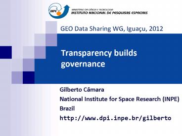 Transparency builds governance