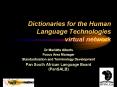 Dictionaries for the Human Language Technologies virtual network PowerPoint PPT Presentation