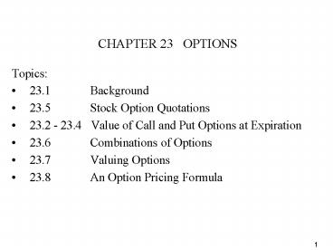 CHAPTER 23  OPTIONS